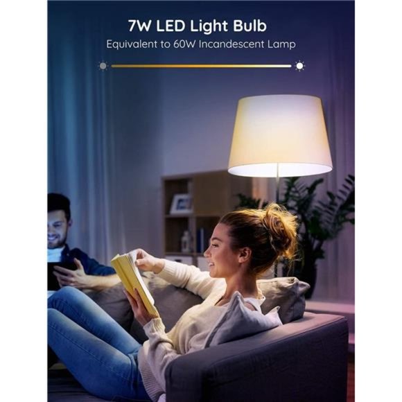 Smart LED Bulbs, Bluetooth Light Bulbs, RGBWW Color Changing Light Bulbs - Picture 5 of 6